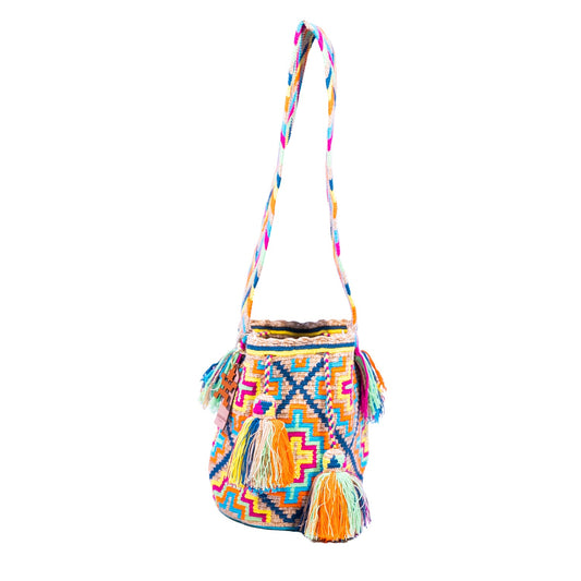 Handwoven 'Celeste' Medium Bag - Colourful Mochila