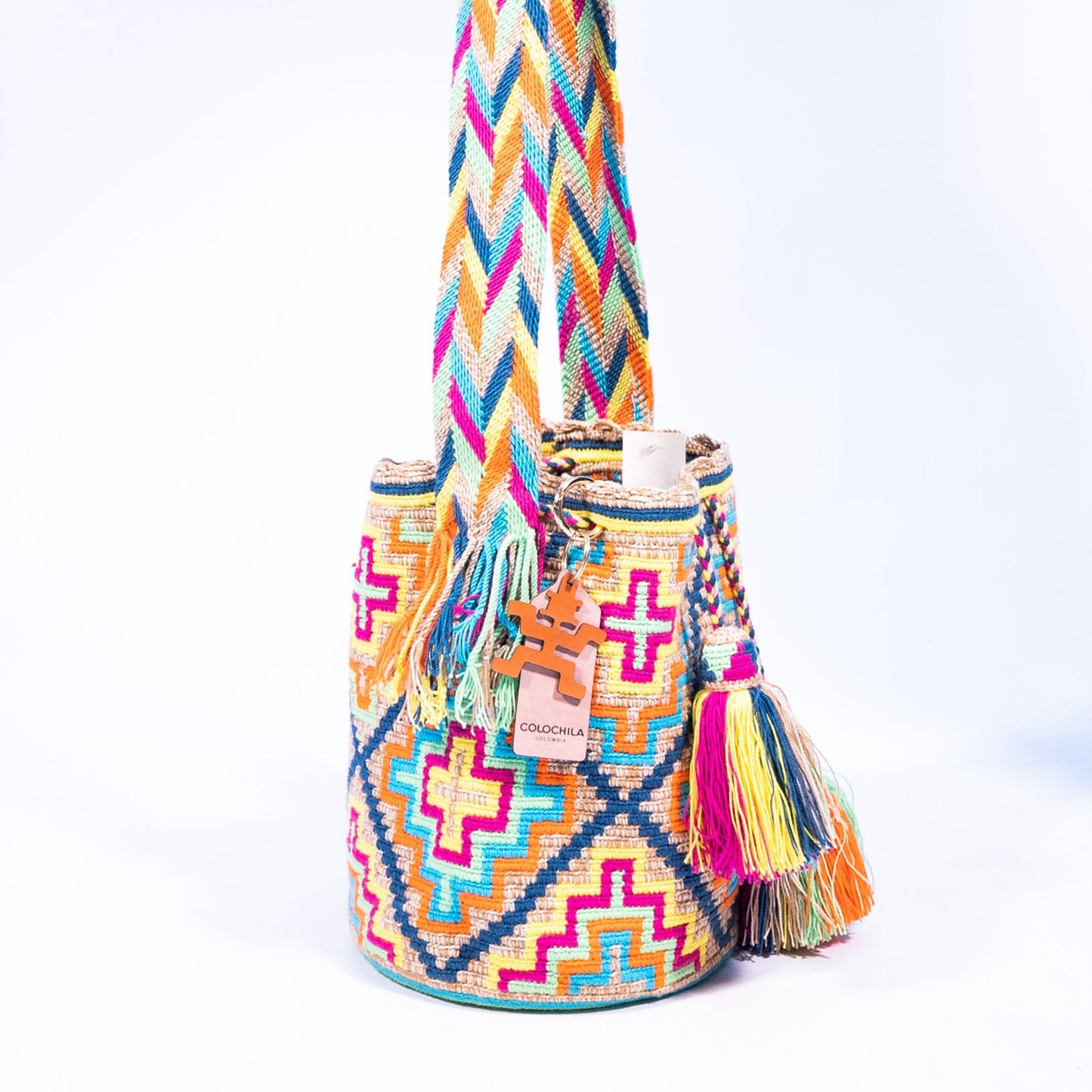 Handwoven 'Celeste' Medium Bag - Colourful Mochila