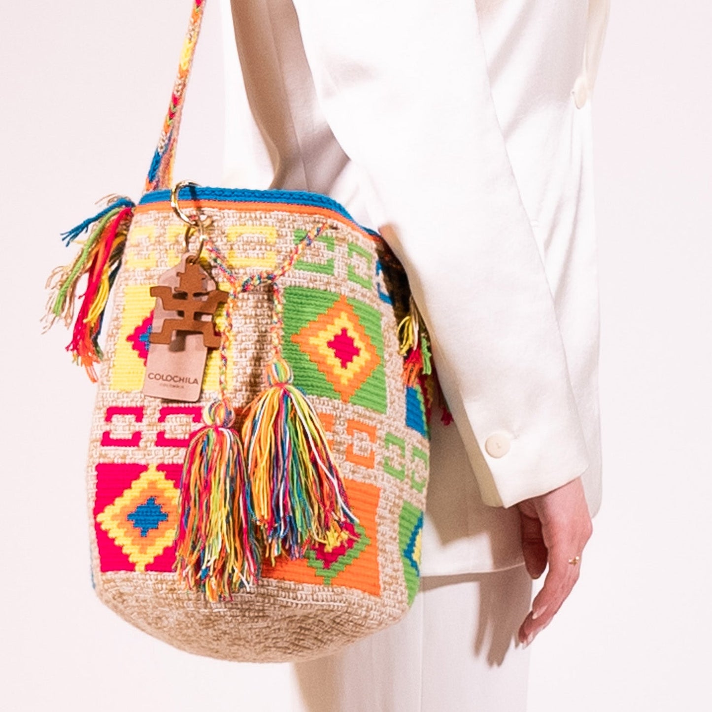 Handwoven Clara Medium Bag - Colourful Mochila