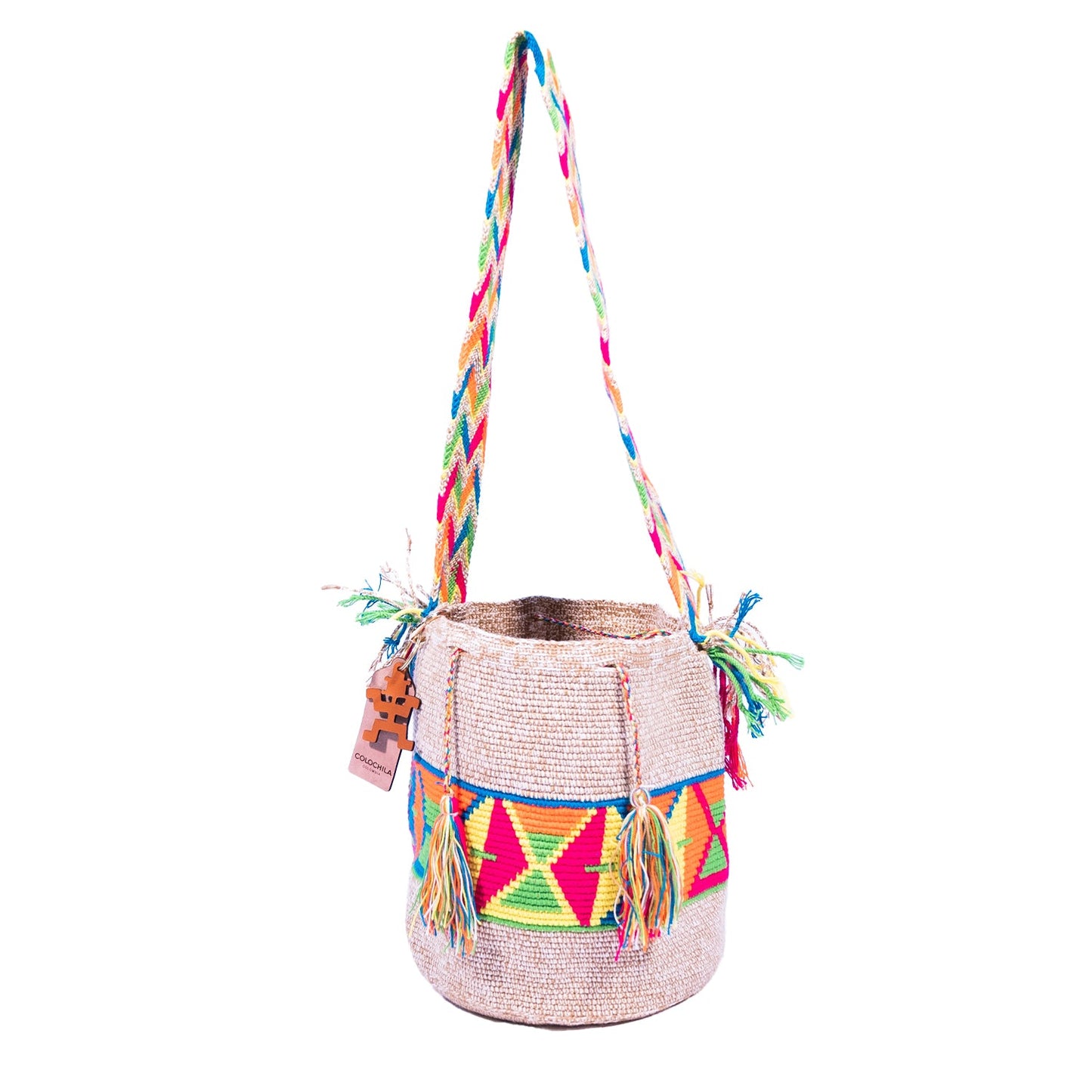 Handwoven Claudia Medium Bag - Colourful Mochila