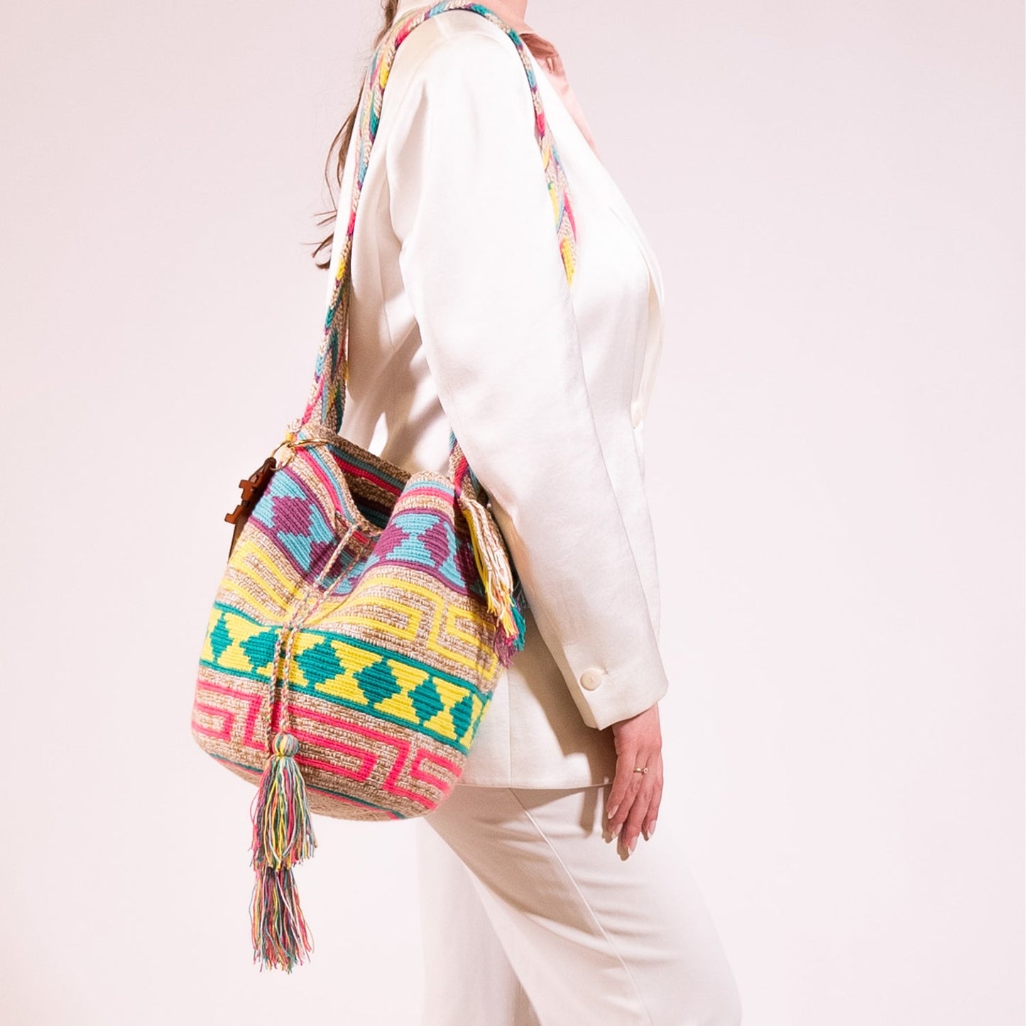 Handwoven 'Cristina' Medium Bag - Colourful Mochila