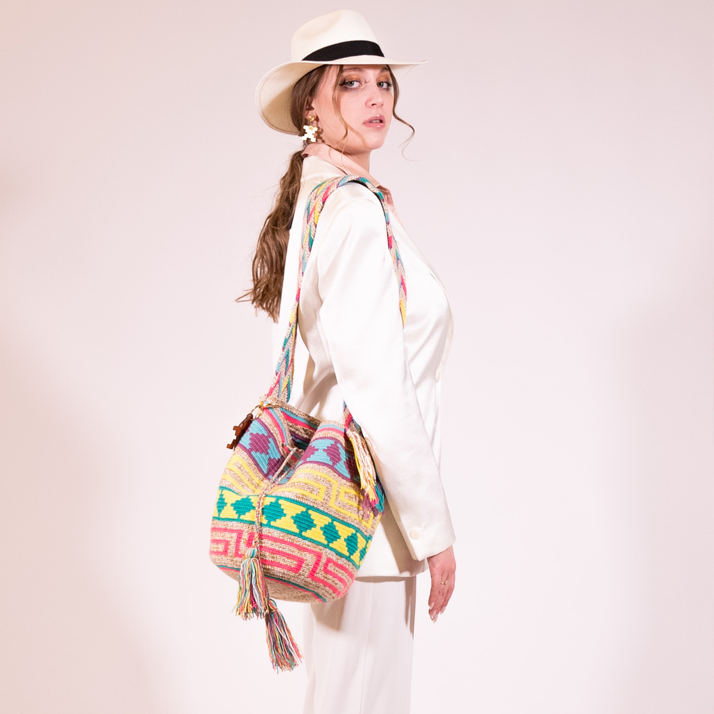 Handwoven 'Cristina' Medium Bag - Colourful Mochila