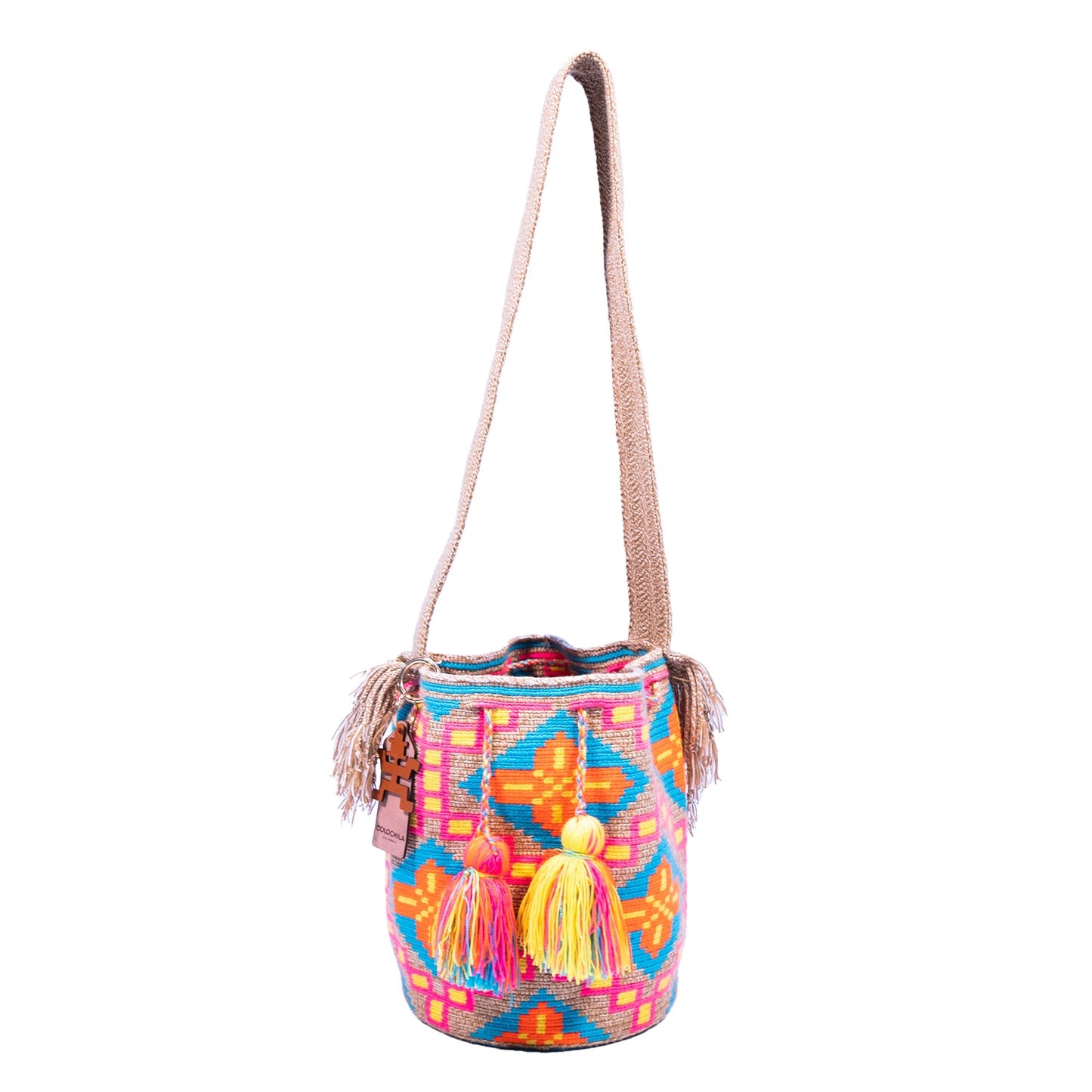 Handwoven 'Cumbia' Medium Bag - Colourful Mochila