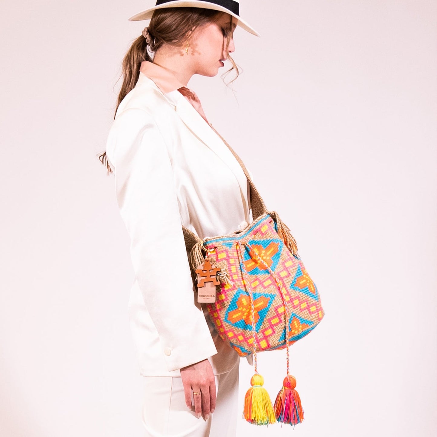 Handwoven 'Cumbia' Medium Bag - Colourful Mochila