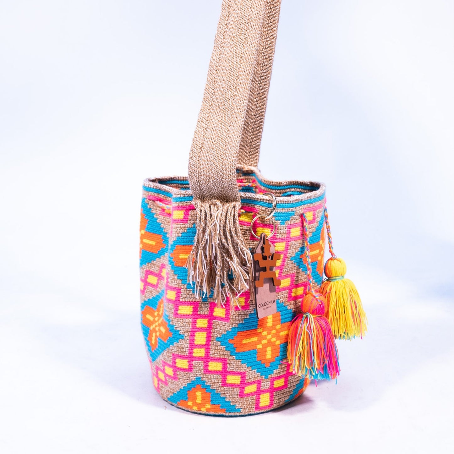 Handwoven 'Cumbia' Medium Bag - Colourful Mochila