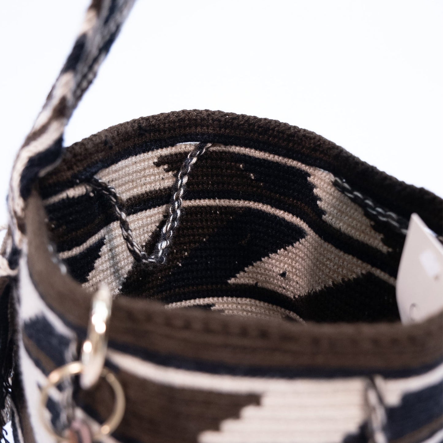 Handwoven 'Delia' Medium Bag - Neutral Tones Mochila