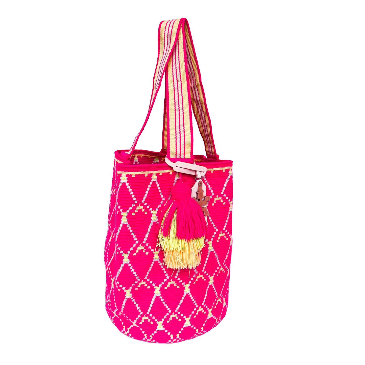 Handwoven 'Rafa' Large Bag - Pink Mochila