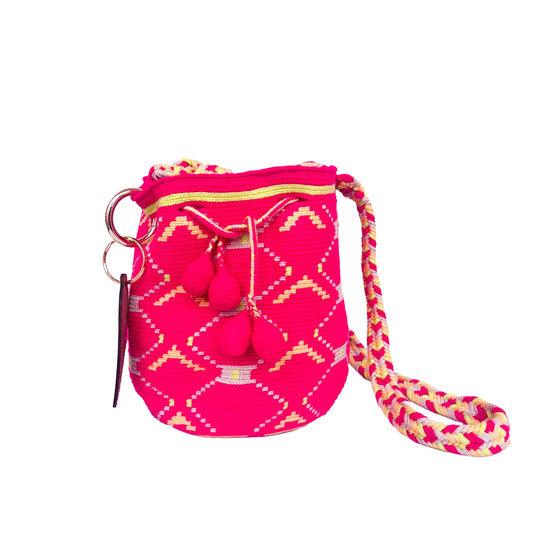 Handwoven 'Rafaelita' Small Bag - Pink Mochila